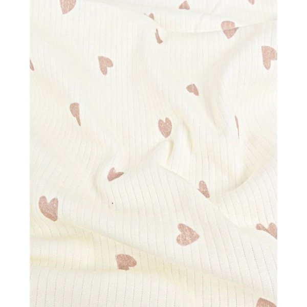 Ripp-Jersey Baby Ripp Herzen beige